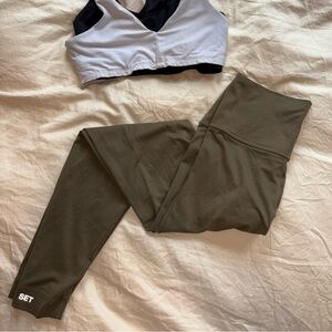 SET Active Black Olive Green Leggings